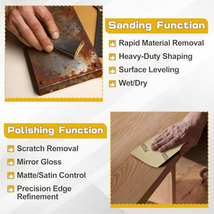 10PCS Hand Abrasive Sanding Sheets Premium Sand Paper 220 Grit Sandings Sheets 9" x 11" Sandpaper for Wood Metal Automotive Furniture Woodworking Clip-On, Hand Sanding Blocks - style: 220grit