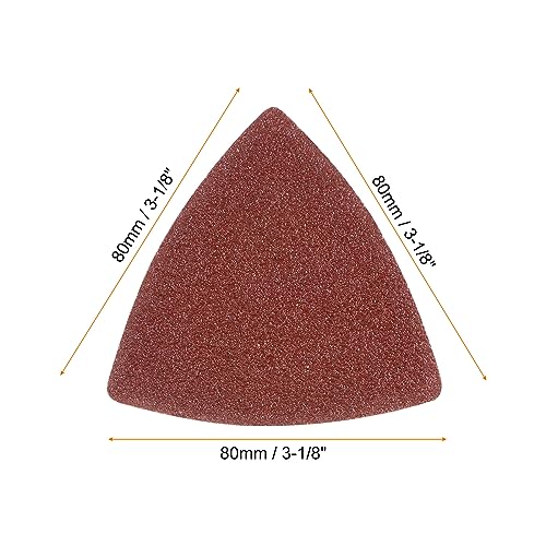 HARFINGTON 60pcs Triangular Hook & Loop Sandpapers 40 Grits 3-1/8" Aluminum Oxide Sanding Pads Random Orbital Mouse Detail Sander Papers Oscillating Multi Tool Sheets - size: 40 Grits