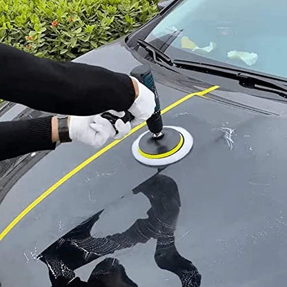 IPELY 7 Pcs 3 Inch Wool Polisher Buffing Wheel Small Buffing Pads for Drill Buffer Attachment with M10 Drill Adapter - size: 7 Pcs 3 Inch