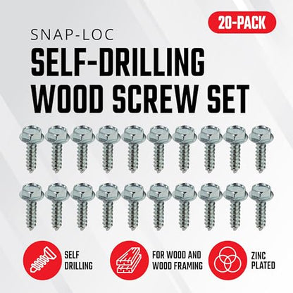 SNAP-LOC E Track Screws for Wood, E Track Fastener Set, Industrial-Strength Heavy Duty Zinc Plated Screws, 1/4"x1" Lag Screws, 7/16” Hexagon Socket Head, 20 Pcs