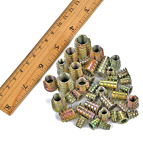 200Pcs M4-M10 Zinc Alloy Threaded Insert Nuts Hex Socket for Wood Furniture