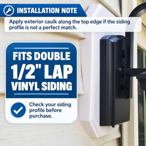 Podoy Vinyl Siding Mounting Block with Built-in Electrical Box (White) - size: 1, style: White