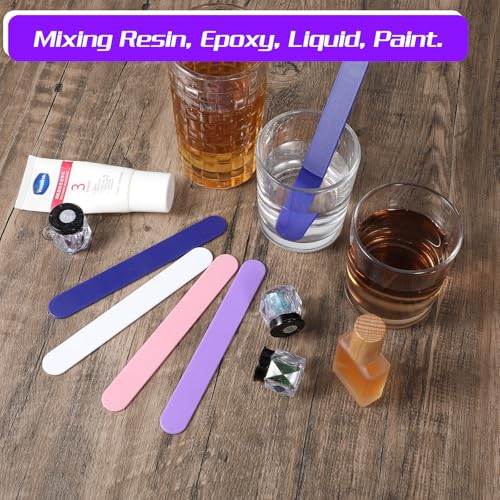 20 PCS Stir Sticks for Epoxy Resin, 4 Colors Silicone Stir Sticks Reusable Silicone Mixing Stick for Mixing Resin, Paint, Waxing, Liquid,Paint, Handmade Crafts, Facial Mask Stirring Rods