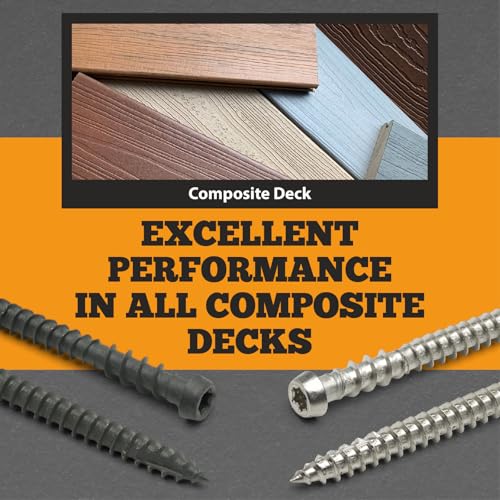 Composite Decking Coated Wood Screw #10 x 2-3/4, Gray, 350 - color: Gray, size: #10x2-3/4"