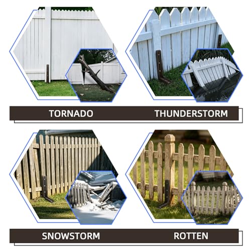 Adjustable Fence Post Repair Kit Quick Easy Fix Broken Leaning Wooden Post - size: Pack of 2