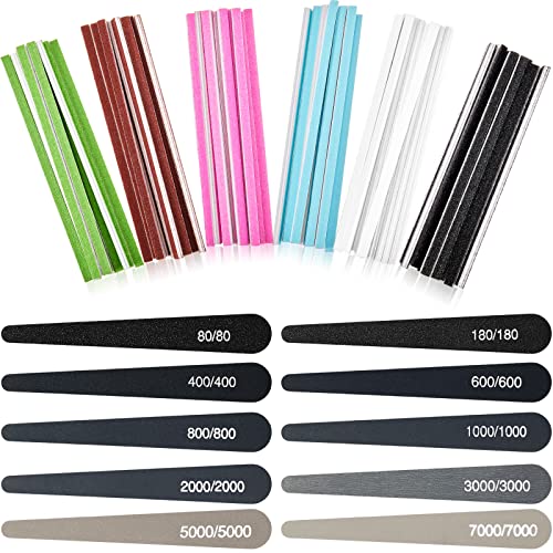 Honoson 70 Pcs Sanding Sticks Polishing Sticks Fine Sanding Twig Coded Abrasive Sand Twig for Plastic Model Assorted Metal and Wood Sand Tool Accessory for Craft(Low Grits Rating,Water Drop) - style: Water Drop