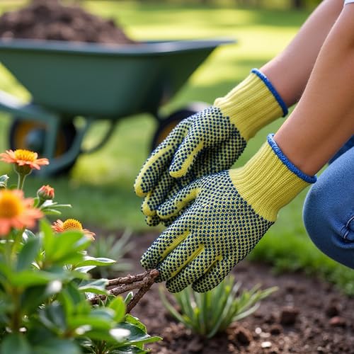 G & F Products 1670L Yellow Kevlar Knit Cut Resistant Work Gloves, Protective Gloves to Secure Hands From Scrapes, Cuts In Kitchen, Wood Carving, Carpentry & DEA - size: Large (Pack of 1)