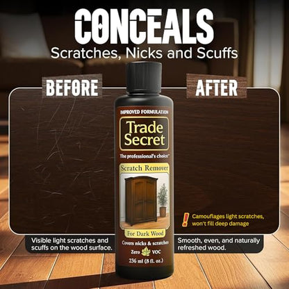 Trade Secret Dark Wood Scratch Remover for Furniture and Floors, 8 oz - color: Dark Wood Tones