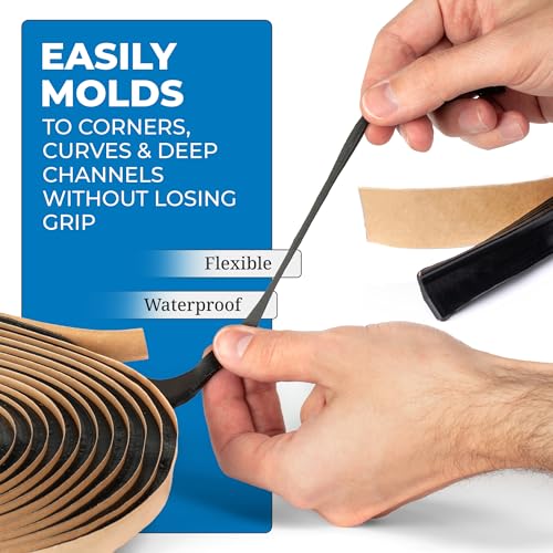 Second Skin Butyl Tape, 3 Roll (20ft x 1/2” x 1/4”), Black Sealant Tape - size: 3 Butyl Tape