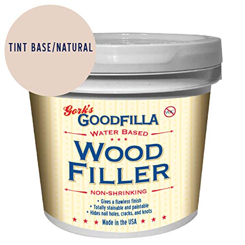 Goodfilla Neutral Base,1 Gallon (13.5lbs) Wood and Grain Filler, Stainable, Tintable, Sandable, Zero Waste, Non-Toxic, USA Made - color: Neutral, size: Gallon