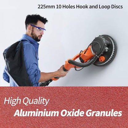 9 Inch 10 Hole Sanding Discs 100 Grit 20Pack Hook and Loop Disc - style: 10 hole-100 Grit