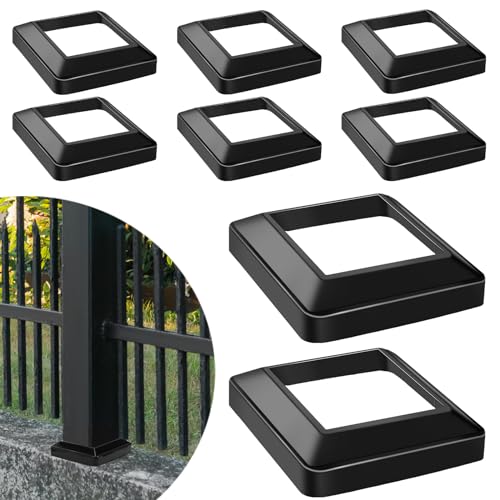 Tandefio 8 Pcs 4 x 4" Post Skirt, One-piece, Glossy Black