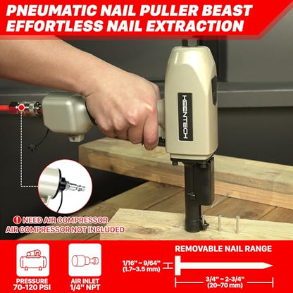KEENTECH Pneumatic Nail Puller,Fast & Labor-Saving Nail Remover Tool,BD70 - size: BD70
