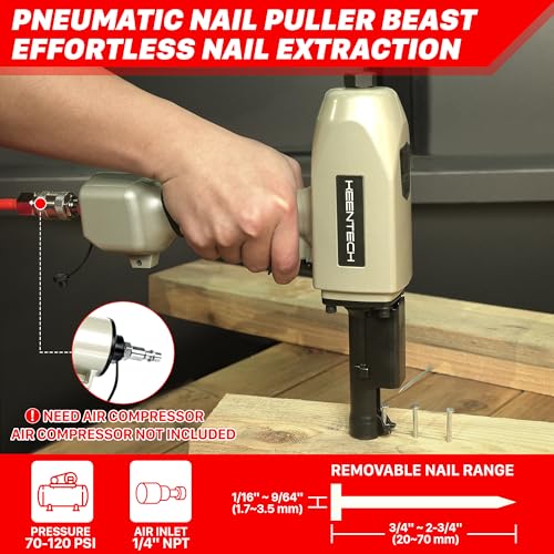 KEENTECH Pneumatic Nail Puller,Fast & Labor-Saving Nail Remover Tool,BD70 - size: BD70