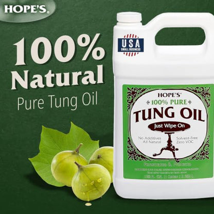 Hope's 100% Pure Tung Oil, Food Safe Wood Finish, 16 Fl Oz - 2 Pack