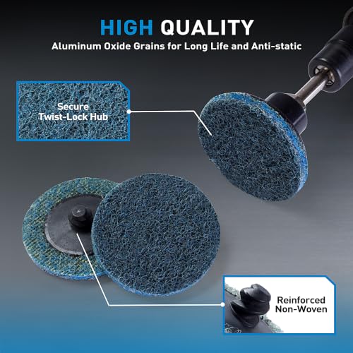 S SATC 46PCS 2 Inch Quick Change Sanding Discs with 1/4" Holder for Die Grinder Rust Paint Polish