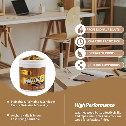 Natual Wood Filler - 9.87oz Paintable & Stainable Wood Repair Putty for Furniture - Quick Repair for Broken & Defective Wood (Natural) - color: Natural