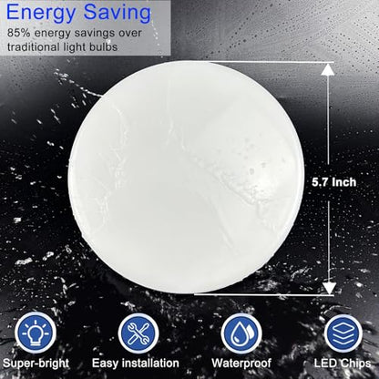 NCBCNB E27 UFO Garage Light Bulbs 195W Equivalent Efficient 30W 5.7Inch 2700LM, LED Light Bulbs, 6500K Daylight White Light E27/26 Standard Base, 50000 Hours Lifespan for Hallway Bedroom Home Garage - size: 6 Inch