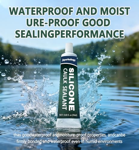 Clear Silicone Caulk Waterproof Silicone Sealant, 0.68 fl.oz(20ml)*2 - size: 20ml*2
