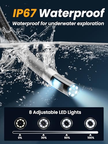 Acoath Two-Way Articulating Borescope, Endoscope Camera with Light, Dual-Lens 1080P Industrial Inspection Camera, 4.3" IPS Screen, 32GB Card, IP67 Waterproof Sewer Tools - 10FT - size: 10FT