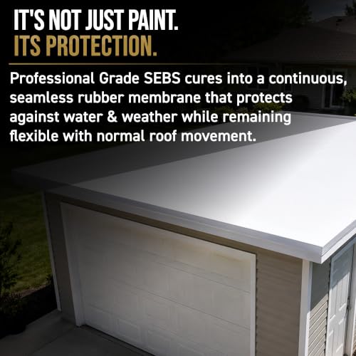 AWF PRO SEBS Roof Coating, White, 5 Gallon, Flat & Low-Slope Roofs - size: 5 Gallon Coating