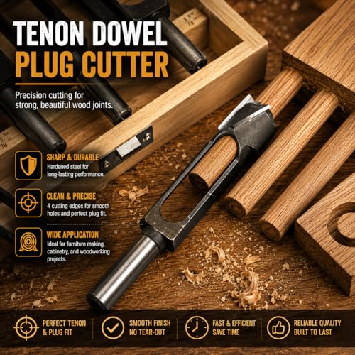 Wood Tenon Dowel Plug Cutter 2 Inch Tenon Cutter Plug Maker Woodworking Drill Bit - size: 2 in