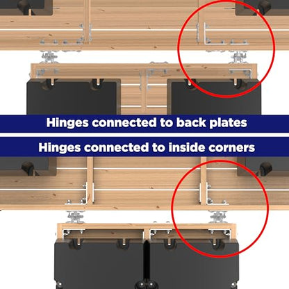Multinautic Brackets and Plates Kit Structural Inside Corners (x4) with Back Plates (x4) for Wood Dock Frame Assembly, 1/4" Thick Hot-Dip Galvanized Dock Frame Reinforcement Brackets and Plates Kit