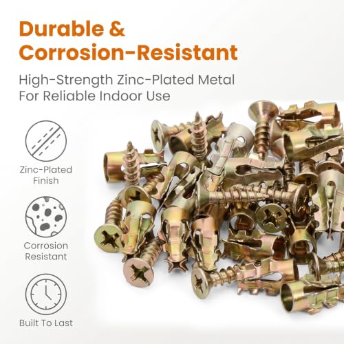 30 Pack 6×14mm Short Expansion Screw Set Door Hinge Thread Repair