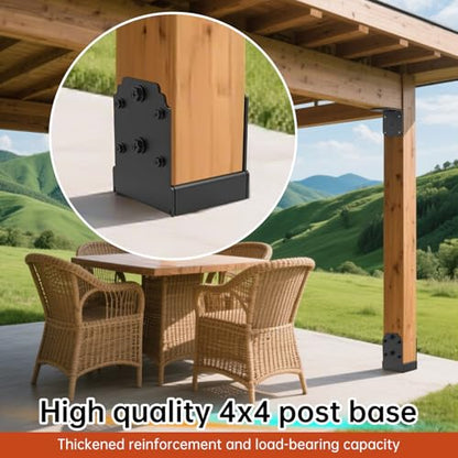 4x4 Post Base for Concrete – 4mm Thick, 10,000 LB Anchor (4PCS) - size: 4x4 post base (4 PCS) New