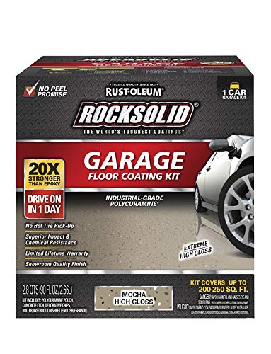 Rust-Oleum RockSolid Polycuramine High Gloss Mocha Garage Floor Coating - color: Mocha, size: 1 Car
