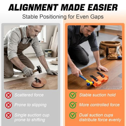 Floor Gap Fixer Tool with Dual Vacuum Suction Cups,Tool to Fix Floor Gaps