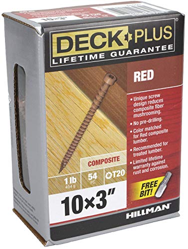 Deck Plus 48460 Redwood Star-Drive Composite Deck Screws (#10 x 3")