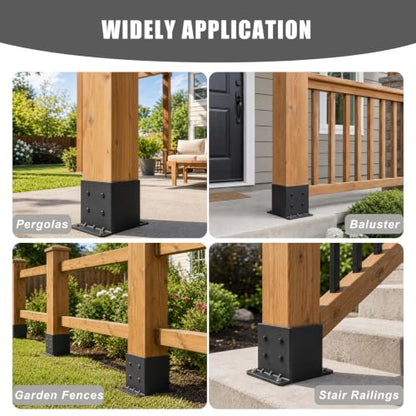 2 Pack 6x6 Post Bases Heavy Duty Brackets (Fits Actual 5.5"x5.5") - size: 6x6- 2pcs