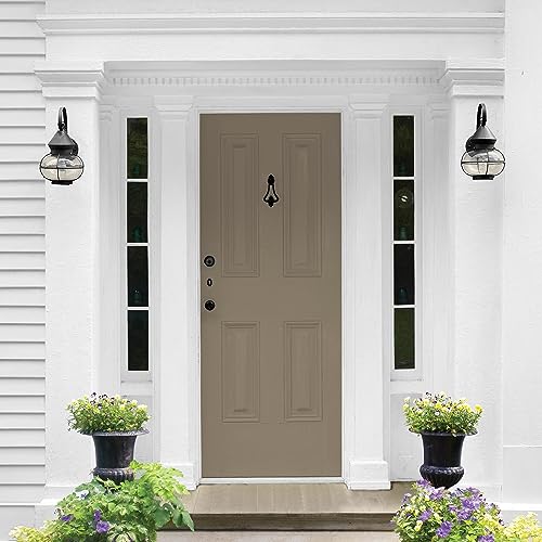 Glidden Total Exterior Paint & Primer All-in-One, Patches/Beige, Semi-Gloss, 1 Gallon - color: Patches, size: 128 Fl Oz (Pack of 1)
