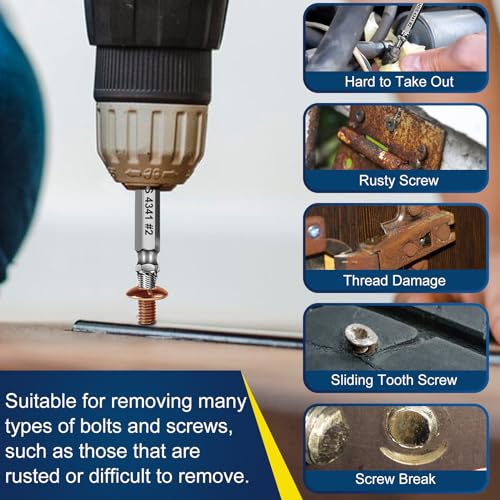 DOAHO 9 PCS Damaged Screw Extractor Set,Birthday Gifts for Adult Men