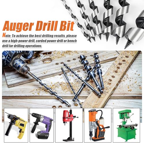 3/8 Inch x 9 Inch Auger Drill Bit for Wood,3/8 Inch Hex Shank - size: 3/8" x 9"