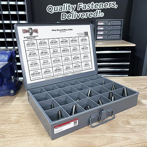 Plain Finish Hardened Alloy Dowel Pins Assortment - 293 PCS