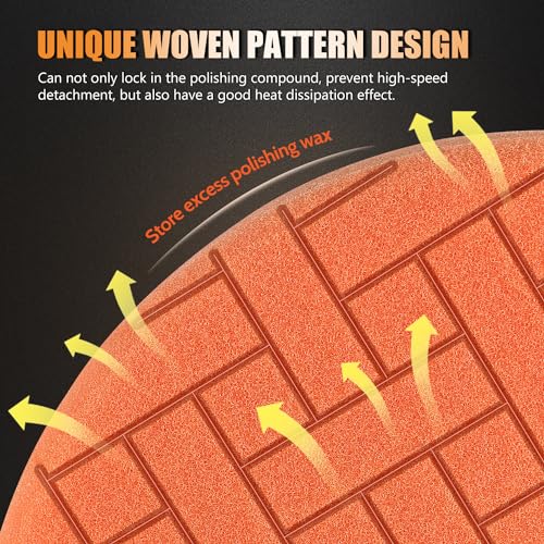 POLIWELL Buffing Polishing Pads 5 Inch, 7Pcs Buffing Sponge Pads Kit 5.5" Face for 5" Backing Plate, Compound Cutting Foam Pads, Wool Pad for Car Buffer Polisher, Compounding Polishing and Waxing - size: 5 Inch