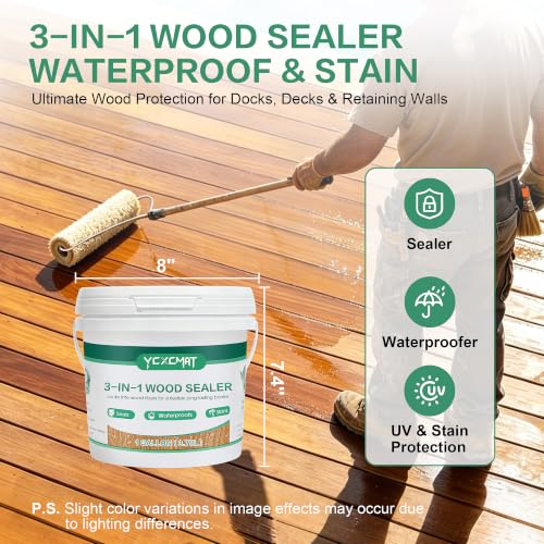 Marine Wood Sealer, Waterproof Wood Protector Clear Sealant 1 Gal