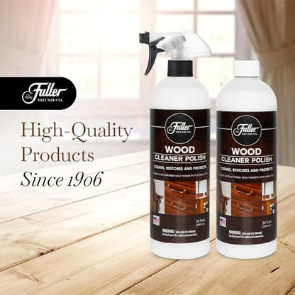 Fuller Brush Wood Polish & Cleaner – Conditions, Shines & Protects Wood Surfaces – Removes Dust, Smudges & Stains – Safe for Furniture, Cabinets, Tables & Trim - (Bottle with Sprayer - Pack of 1)
