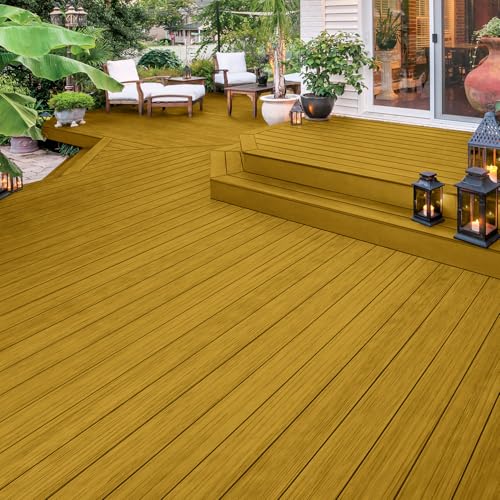 Olympic Maximum 1 gal Honey Gold Transparent Wood Stain & Sealer in One - color: Honey Gold, size: 1 Gallon, style: Transparent