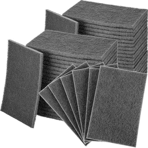 50 Pack Gray Fine Scuff Pads 6 X 9 in Abrasive Sanding Pad - color: Gray