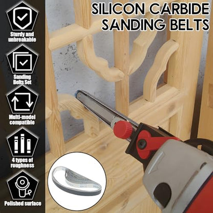 20Pcs 1x30 Inch Sanding Belts, Silicon Carbide Fine Grit Set