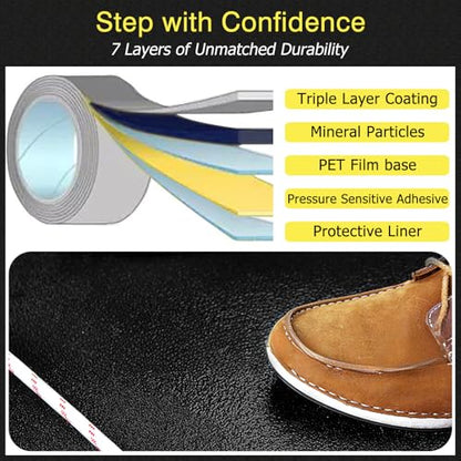 S&X Anti Slip Tape 4in x 60ft Grip Tape for Stairs, Ramps & Decks, Black - color: Black, size: 4" X 60'