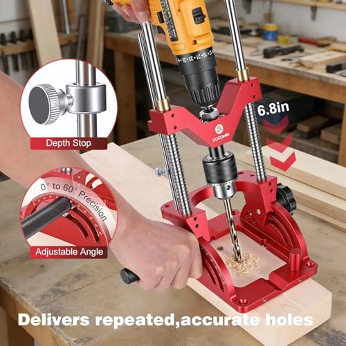 Portable Drill Guide for Drilling Angled or Straight Hole - size: Standard