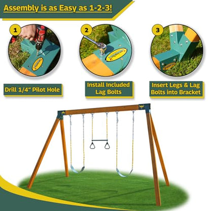 Eastern Jungle Gym Easy 1-2-3 A-Frame Swing Set Bracket, Green - style: A-Frame Swing Set Bracket
