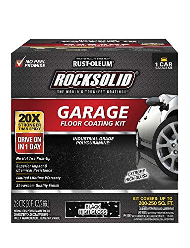 Rust-Oleum RockSolid Garage Floor Coating Kit, Black, 1 Car Kit - color: Black, size: 1 Count (Pack of 1)