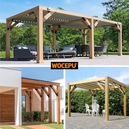 2pack 4x4 (Actual 3.5''x3.5'') Degree Angle Support Brackets, for Pergola, Gazebo, Deck Wood Frame Structures Provide Support 45° Degree Angle Bracket - size: 3.5''x3.5''