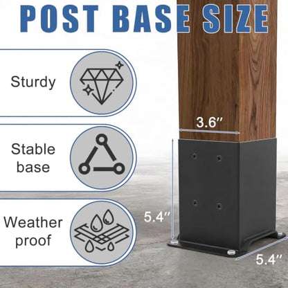 8 Pcs 4"x 4" Post Base Fit (Inner Size 3.6x3.6) Post Lumber