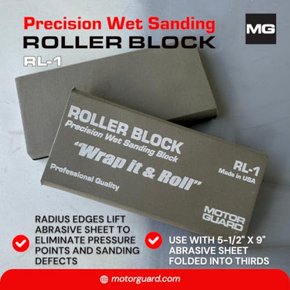Motor Guard - Roller-Block Precision Wet Sanding Block (RL-1), One Size - style: Roller Block